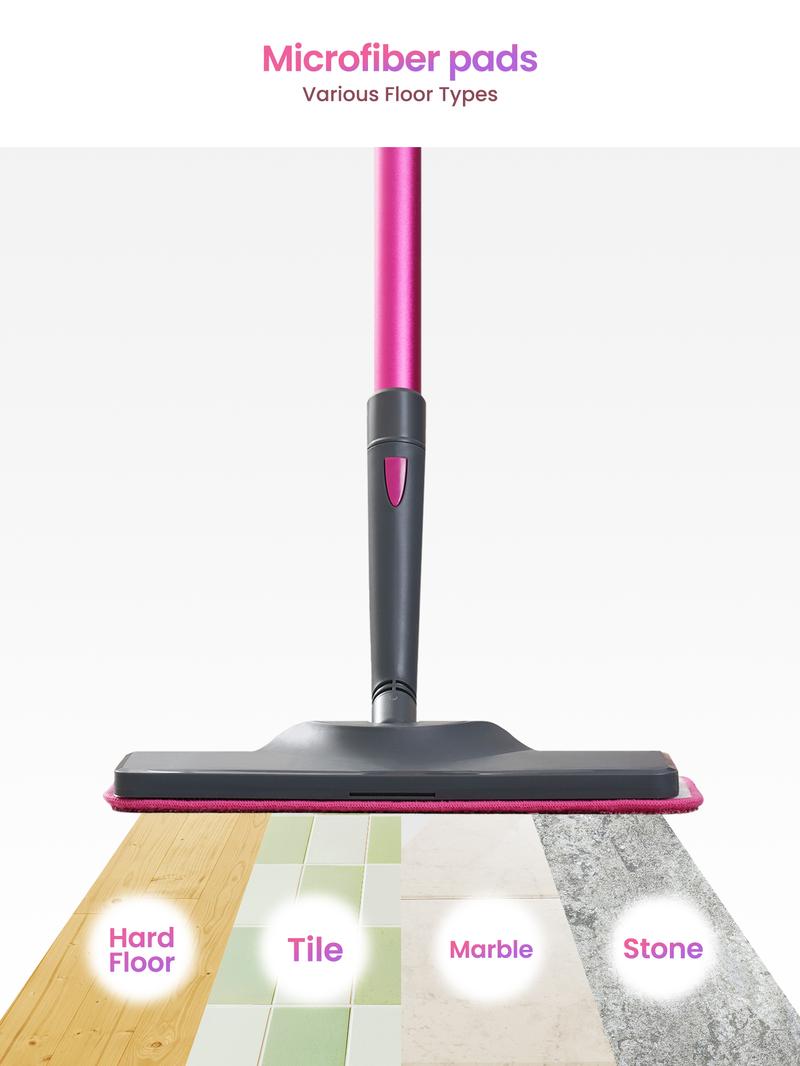 Schenley 18-in-1 Steam Mop Dual-Rod Design with Detachable Handheld Steamer for Walls, Grouts, Hard Floors, Tiles, includes Multi-purpose Accessories, Washable Microfiber Pads and Disposable Pads