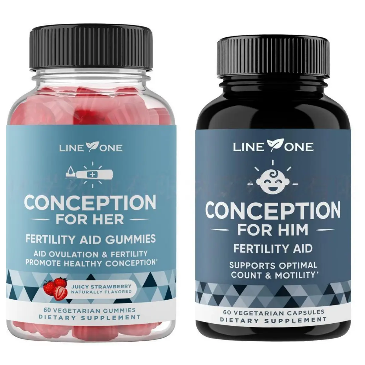LINE 1 Pre-conception Minerals-Enriched Gummies/Capsules Supplements - High-Potency Daily Nutritional Support for Women & Men, Supports Fertility & Hormonal Balance, Contains Minerals, Prop 65 Safe