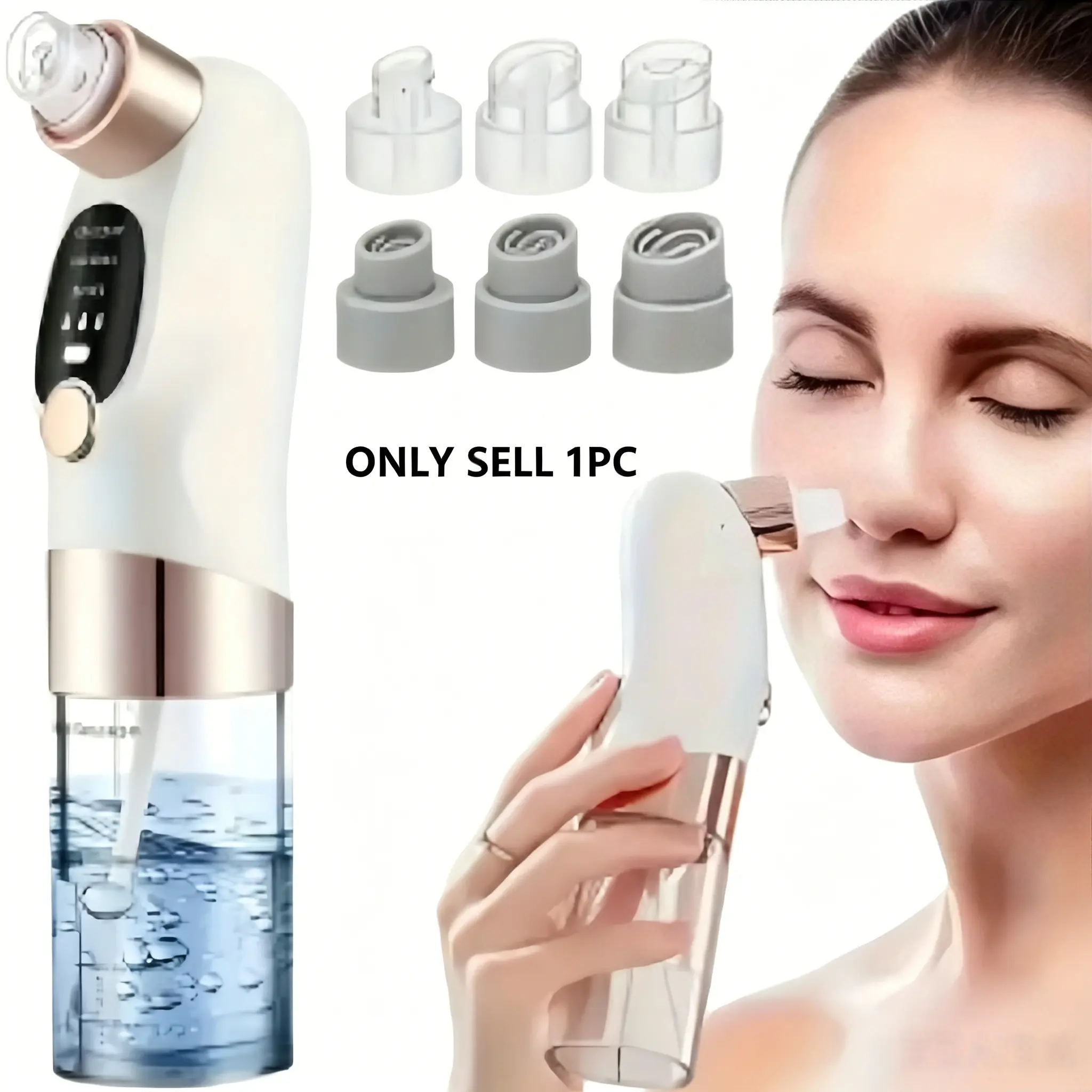 Home Electric Face Micro Bubble Suction Acne Blackhead Instrument Vacuum Suction Device, USB Charging with 6 Suction Heads and Pore Cleaning Function, Beauty Vacuum Bubble Blackhead Clear Acne Pore, Suction Face Micro Bubble Blackhead Vacuum Suction Machi
