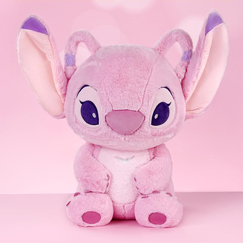 Disney Angel Soft Plush Toy Stitch & Angel Plush Dolls for Kids Adults Fans,23.62"Large-Size, Cuddly Character with Fuzzy Texture and Embroidered Details, Flexible Floppy Ears, Disney Plushy Suitable for All Ages, Cuddly Collectibles,Holiday Gift(1pc)