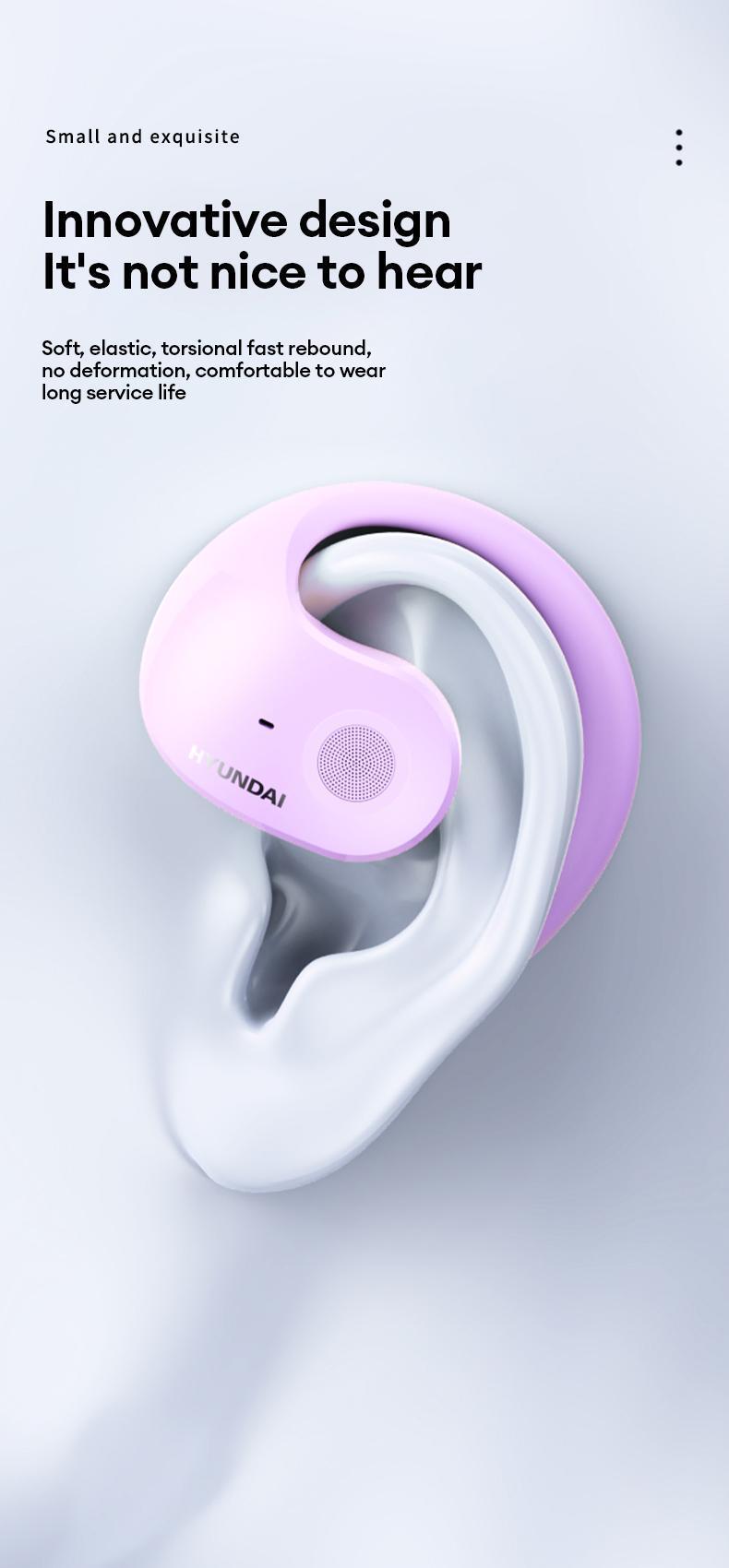 HYUNDAI T26 Pro Open-Ear Wireless Bluetooth 5.4 Stereo Headphones Supports 169-Language Translation, Chargeable & Automatic Connection, Intelligent Noise Reduction, Waterproof Sport Earphones for Music & Phone Calls