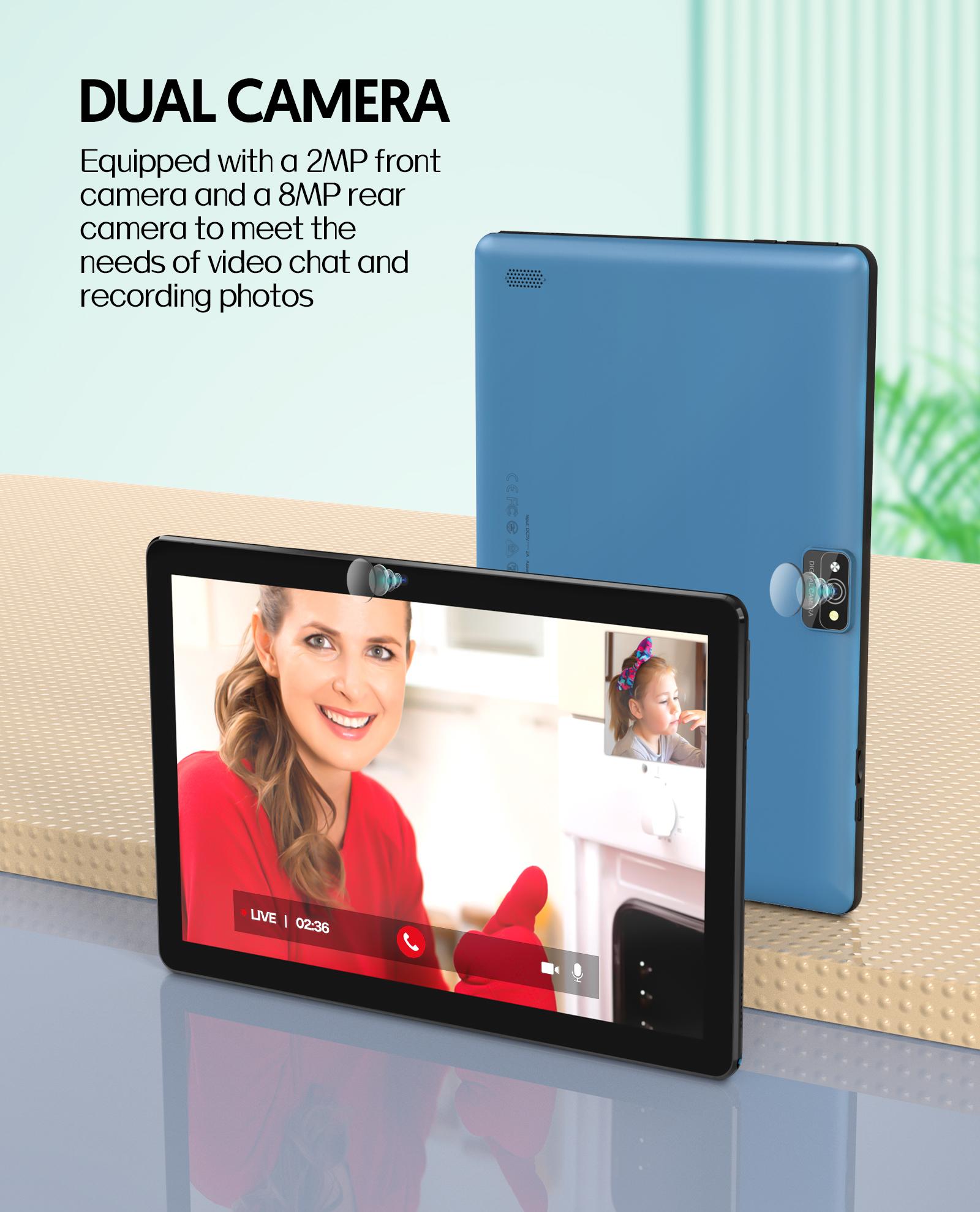 10.1-inch Android 13 Tablet, 7(3+4GB) RAM + 64GB ROM, WiFi, 1280 X 800 HD Display, 6000mAh Battery, Quad Core, Dual Cameras2MP +8MP, Stereo Speakers, USB Cable, Productivity Tablet, Christmas gifts