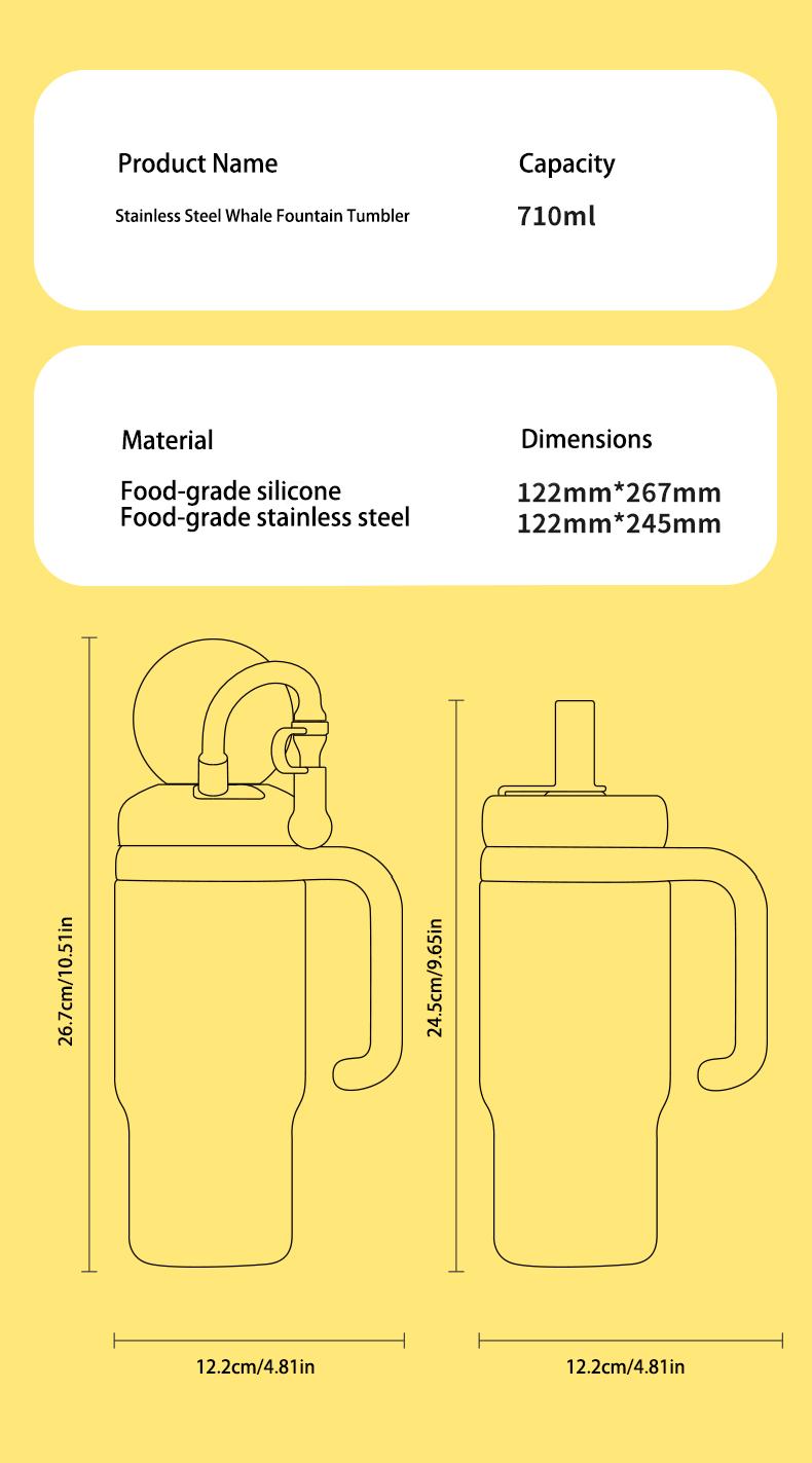 【COMOBEBE】24oz Stainless Steel Whale Fountain Tumbler – Adorable Pattern Designs, Spill-Proof, Dual Lids, Dishwasher Safe, Perfect for Kids & Adults 【COMOBEBE】24oz Stainless Steel Whale Fountain Tumbler – Adorable Pattern Designs, Spill-Proof, Dual Lids, Dishwasher Safe, Perfect for Kids & Adults
