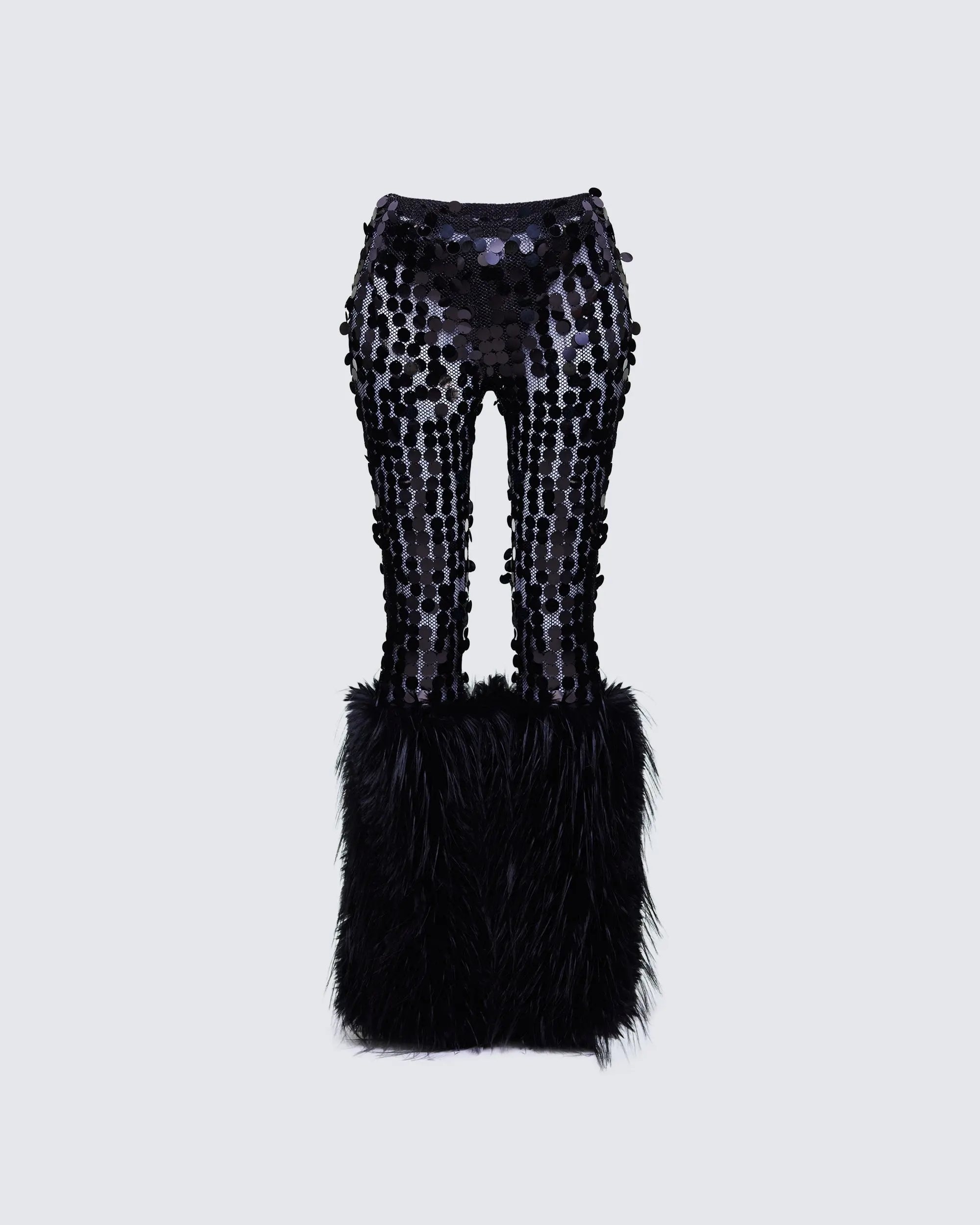 Zumi Black Fishnet Sequin Pants