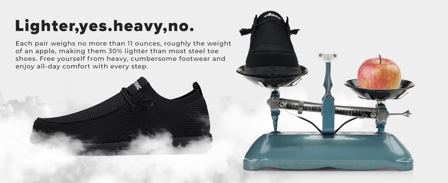 Steel Toe Shoes Men Hands Free Work Shoes Slip On Safety Toe Sneakers Lightweight Comfortable Walking