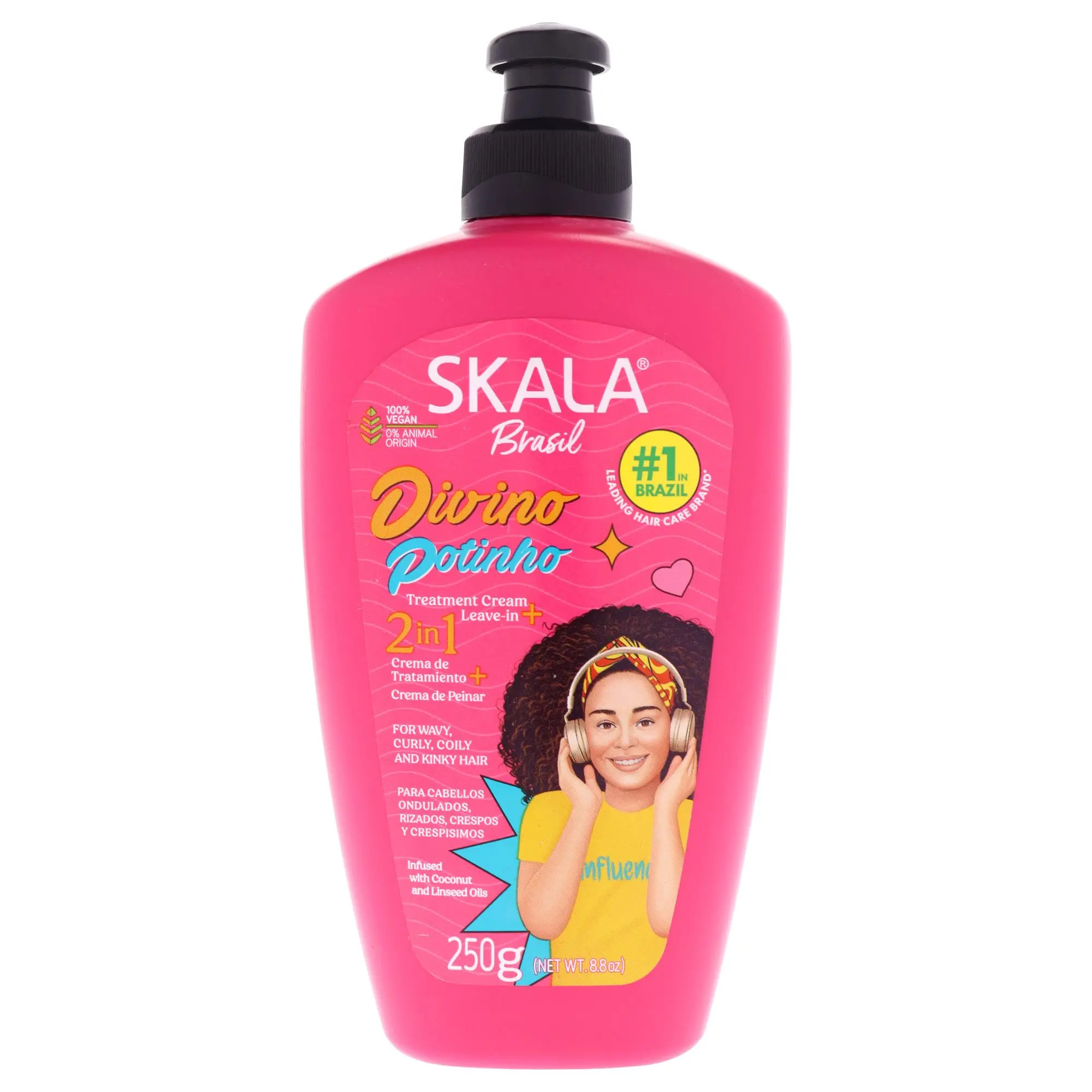 Skala 2-in-1 Divine Curly Leave-In Haircare Cream for Kids - Gentle 8.8oz Formula for Easy Apply & Style