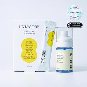 [UNI&CORE] Daily Glow Skincare Duo Kit | Cleansing Powder + Serum Mist | Brightening & Hydration Routine | K-Beauty