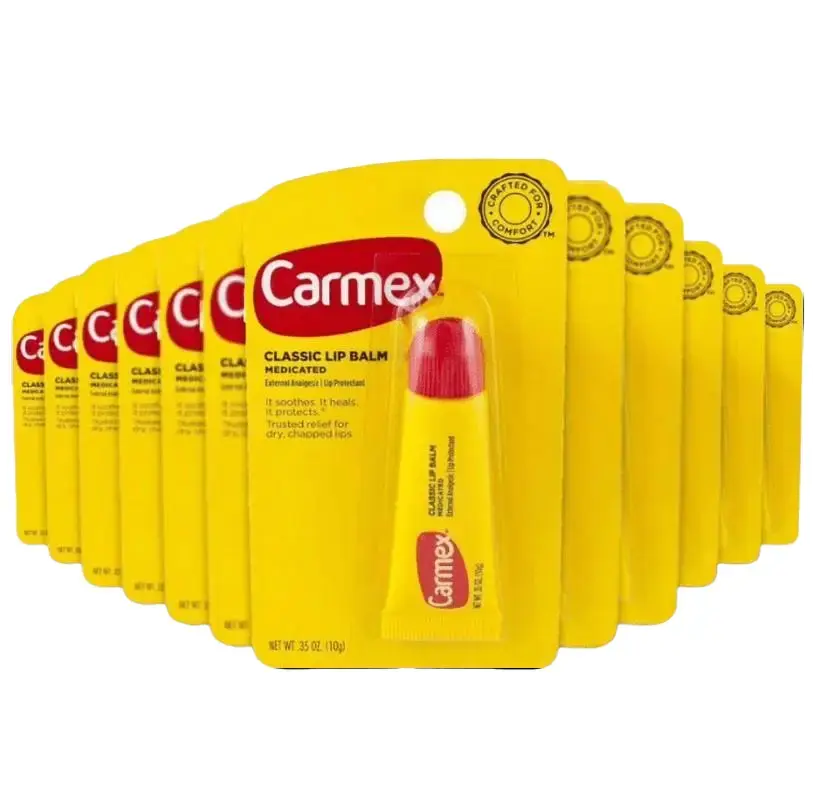 Carmex Classic Medicated Lip Balm Tubes - Moisturizing, Soothing Treatment for Chapped Lips, 12 Count, Lip Moisturizer, Therapy