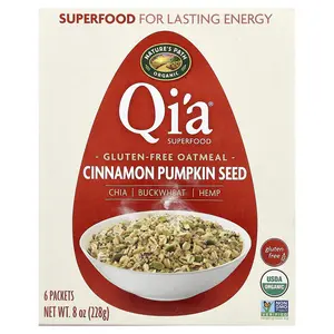 Nature's Path Organic Qi'a® Superfood Gluten Free Oatmeal, Cinnamon Pumpkin Seed, 6 Packets, 38 g Each