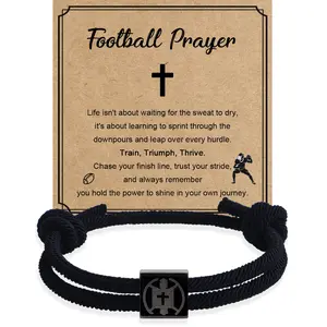 Christian Sports Bracelets for Men Braided Cross Bracelet Adjustable Rope Christian Religious Gift WWJD  for Men Women Prayer Wristband Valentine's Day Easter Gifts