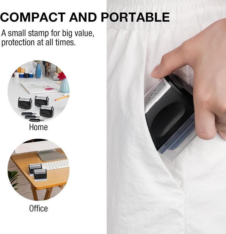 5-Pack Roller Stamp PrivacyProtection Address & Billing Info Blocker for IdentityTheft Prevention 100m Long Lasting Ink Roll Home &Office Mailing Essential, 2026 New Year To Protect Yourself