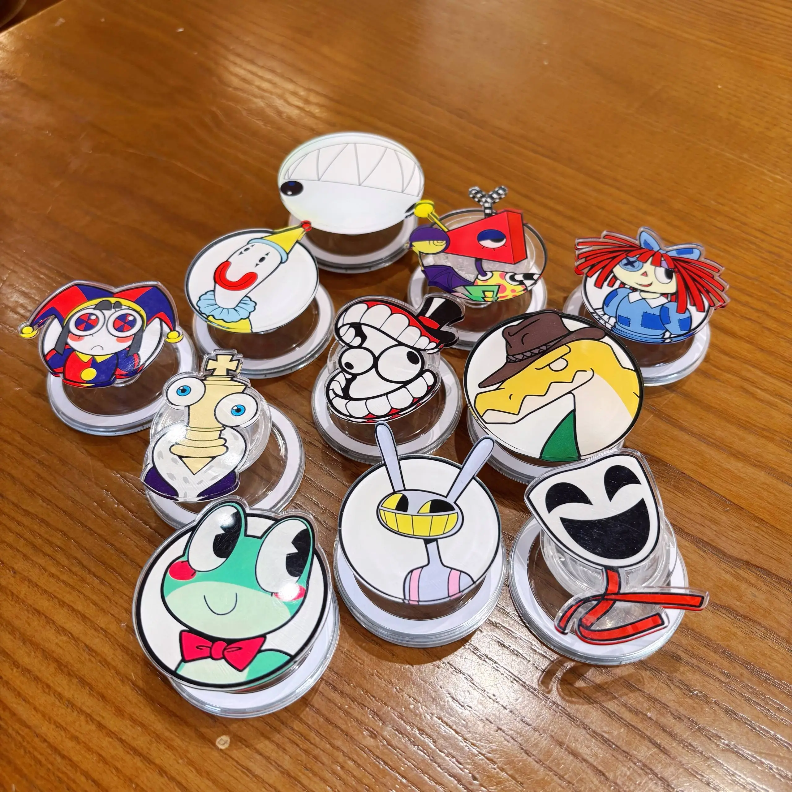 Digital Circus Character MagSafe Phone Grip Set – Acrylic Magnetic Phone Holder & Kickstand, Cute Cartoon Fan Gift