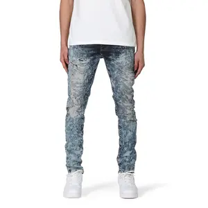 P001 LOW RISE SKINNY JEAN - Indigo Heavy Bleach Repair