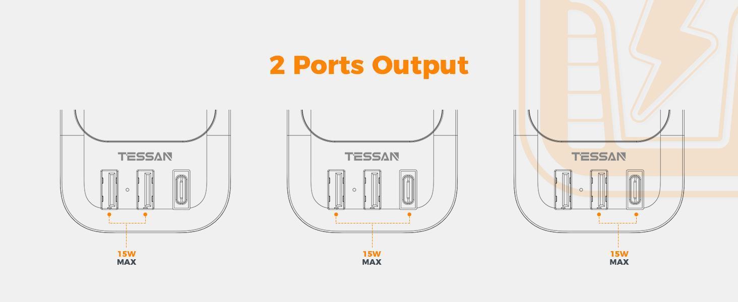 TESSAN 2 Pack European Travel Plug Adapter, Europe Power Converter 4 Outlets 3 USB (1 USB C PD 20W), International Adaptor for Europe, UK, South Africa, Germany, Italy, Japan, Australia & More, Travel Essentials