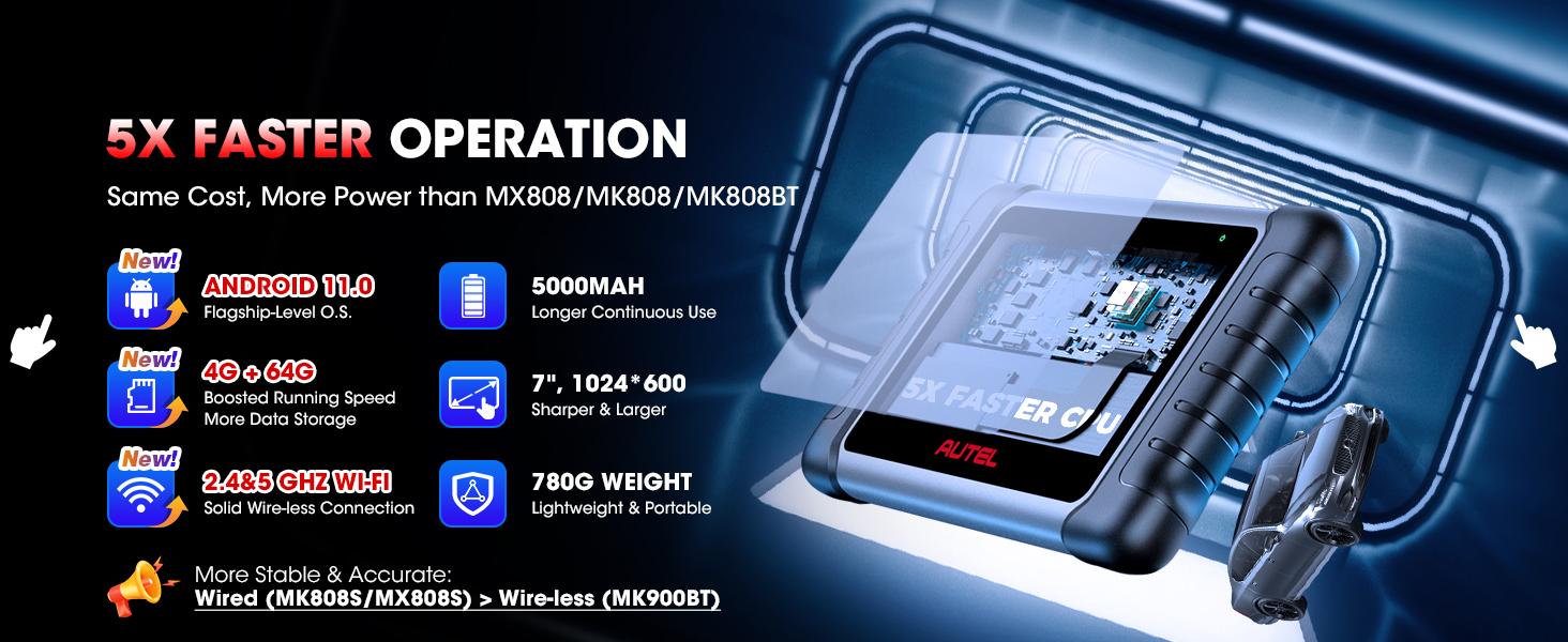 Autel Scanner MaxiCOM MK808S Car Diagnostic Scan Tool Bi-directional All Systems Diagnosis 28+ Services Active Test