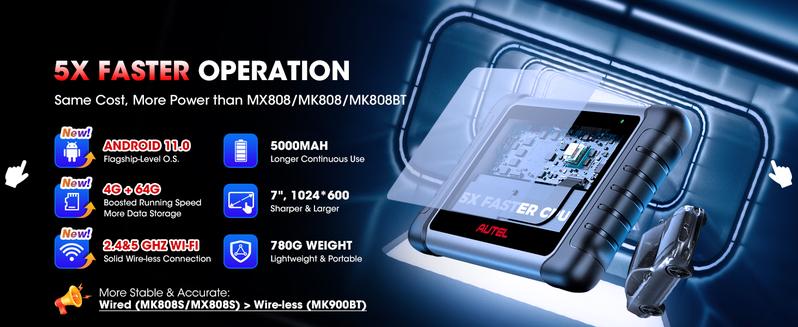 Autel Scanner MaxiCOM MK808S Car Diagnostic Scan Tool Bi-directional All Systems Diagnosis 28+ Services Active Test