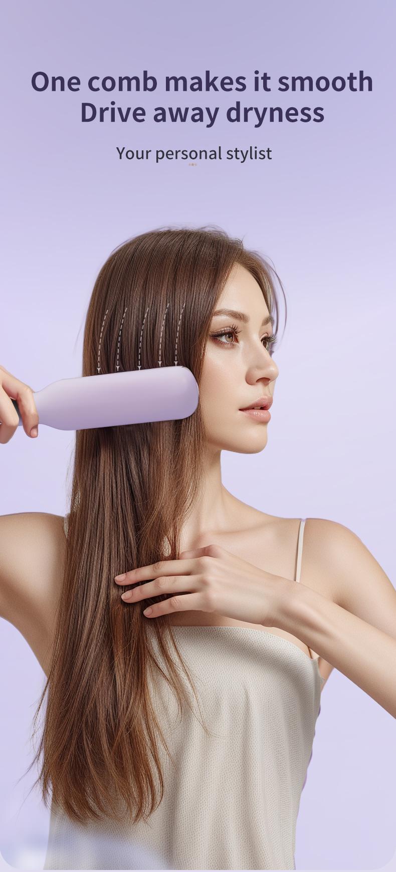 PretiHom Straight Hair Comb Straightening Clipper Comb Straight Hair Curl Dual Use No Harm to Hair, hair straightener hair styling tools Heat Free Styler