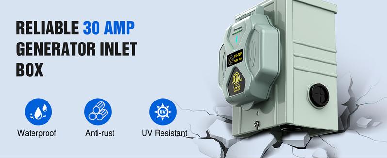 Nilight 30A 25FT Generator Extension Cord Power Inlet Box with Locking Connector 125/250V 7500W 10 Gauge STW ETL Listed 4 Prong L14-30P L14-30R Cable for Generator RV Outdoor Use Nilight 30A 25FT Generator Extension Cord Power Inlet Box with Locking Connector 125/250V 7500W 10 Gauge STW ETL Listed 4 Prong L14-30P L14-30R Cable for Generator RV Outdoor Use