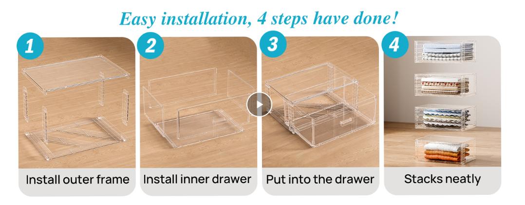 [Live only] Vtopmart 2/5/6 Pack UnderBed Large Clear Stackable Storage Drawers 18-27QT, Easily Assemble Closet Storage Bins, Dust-Proof for storing shoes, clothes, bedding, and off-season essentials