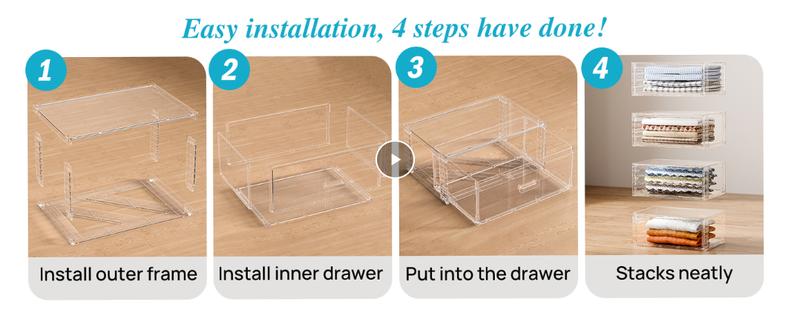 【New Arrival】Vtopmart 2-5 Pack UnderBed Large Clear Stackable Storage Drawers 18-27QT, Easily Assemble Closet Storage Bins, Dust-Proof for storing shoes, clothes, bedding, and off-season essentials