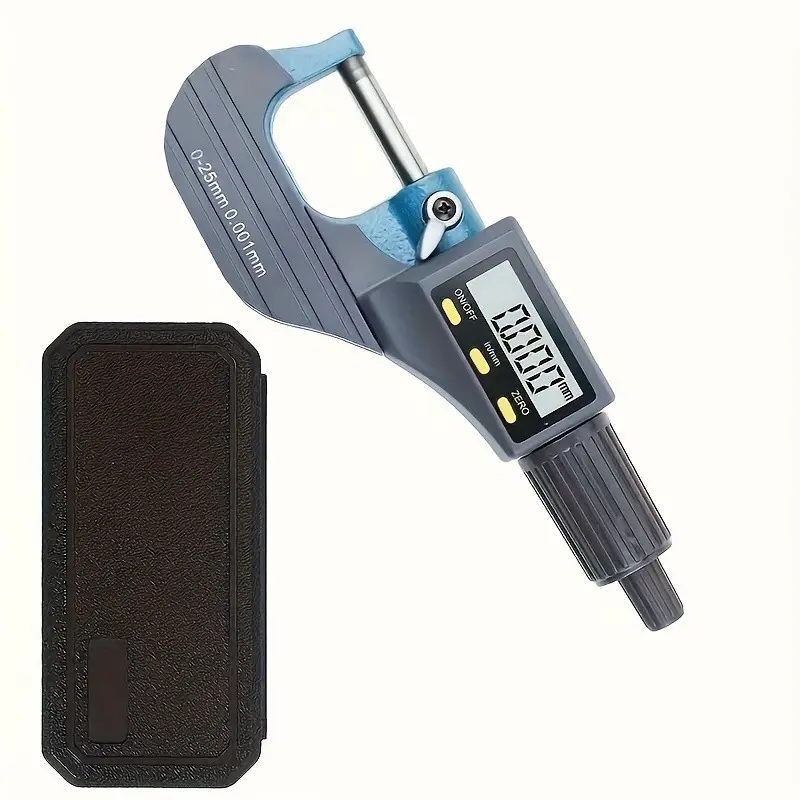 High Precision Digital Micrometer with 0-25mm Measuring Range, Features 0.001mm High Resolution, Provides Accurate Readings for Precision Inspection and Workpiece Dimension Measurement