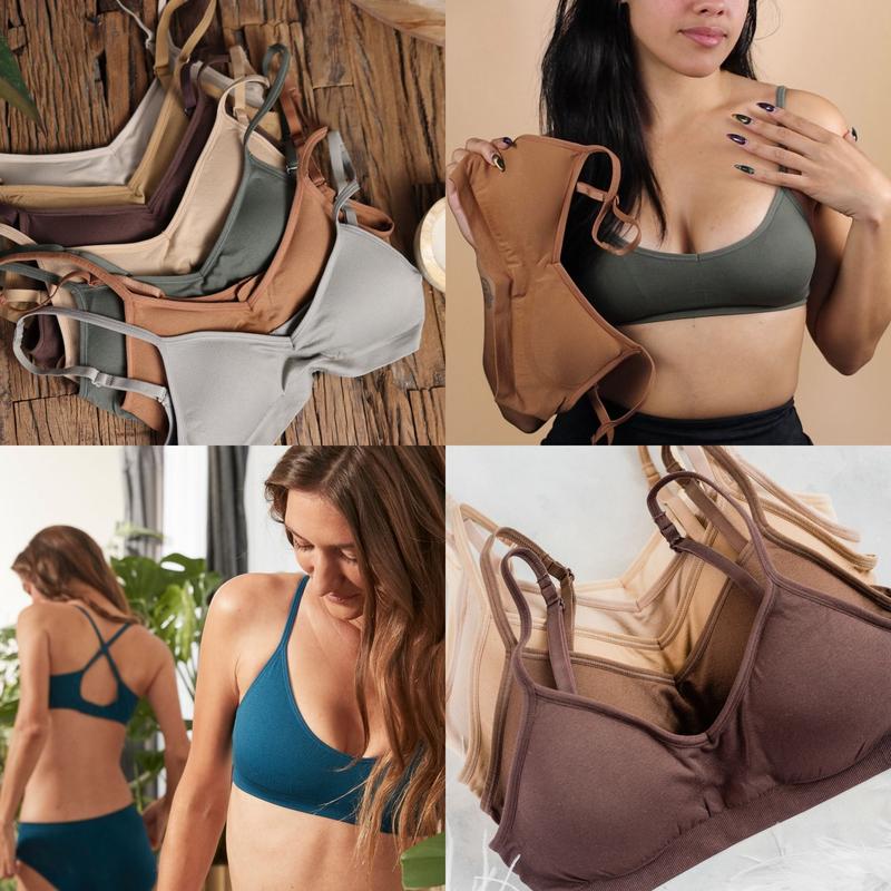 Kalon 4-Pack Women's Demi Bralettes with Adjustable Straps XXS-2XL Kalon 4-Pack Women's Demi Bralettes with Adjustable Straps XXS-2XL