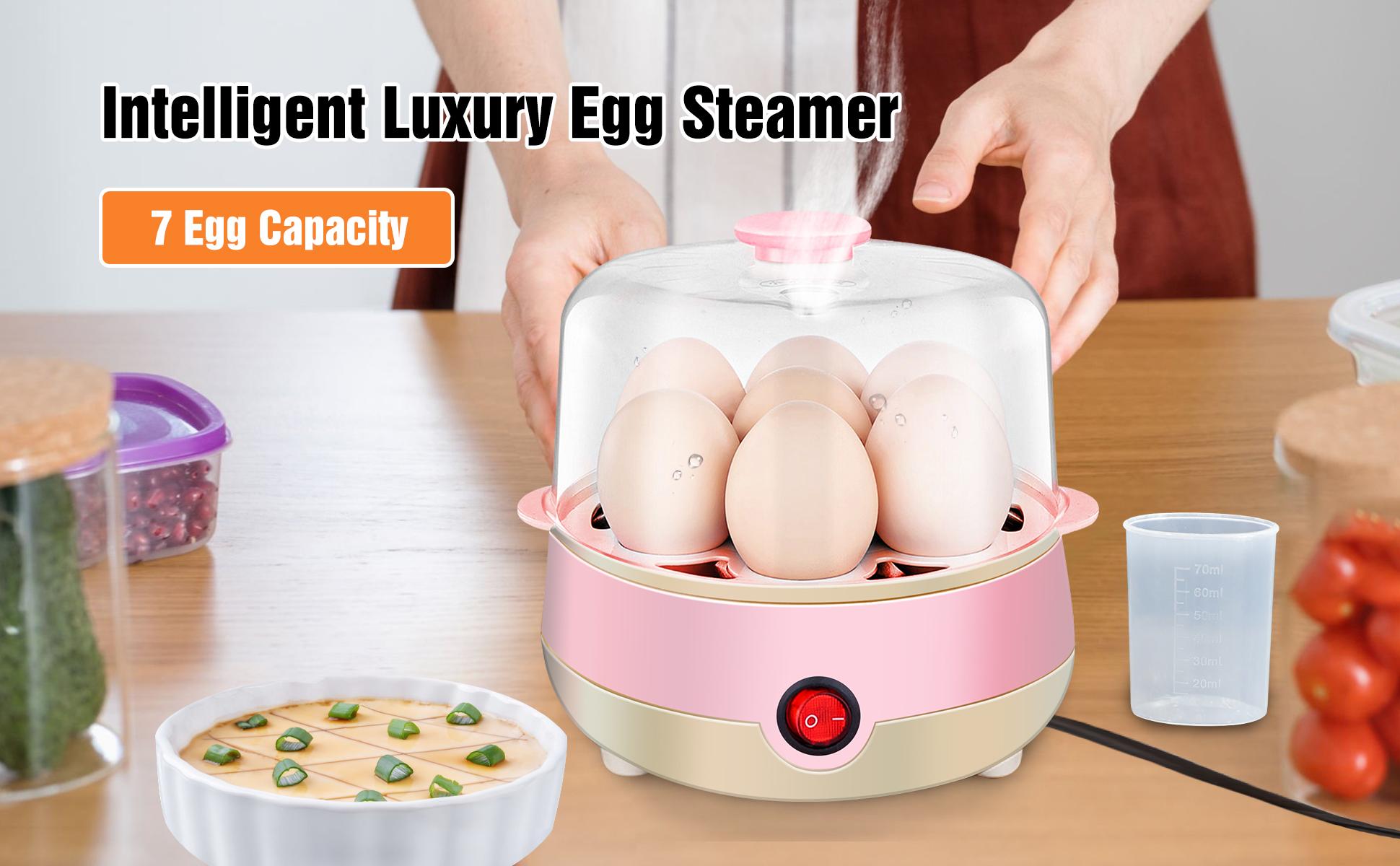 KALLODEAR Rapid Egg Cooker 7 Egg Capacity Electric Egg Cooker for Hard Boiled Poached Scrambled Eggs or Omelets with Auto Shut Off Feature Pink KALLODEAR Rapid Egg Cooker 7 Egg Capacity Electric Egg Cooker for Hard Boiled Poached Scrambled Eggs or Omelets with Auto Shut Off Feature Pink