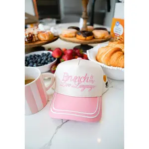 Brunch is my Love Language - Pink Vintage Trucker Hat