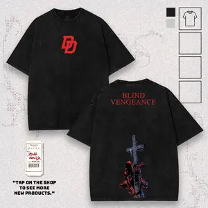 Daredevil Retro Graphic T-Shirt 100% Premium Cotton Pre-Washed Fabric Menswear Top Streetwear Graphic Tees American Made Soft Durable S-5XL