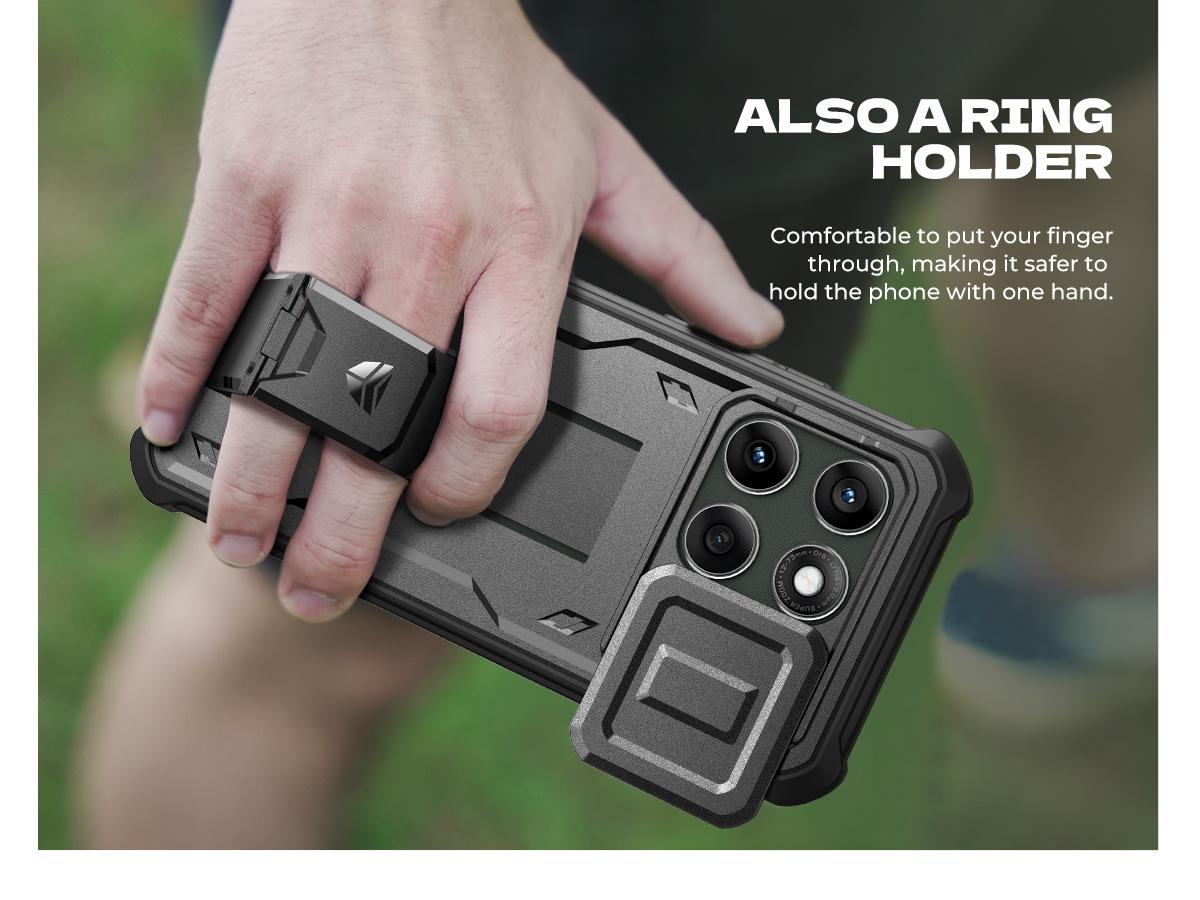 Dexnor for Motorola Moto Edge 2025 Case, [2 Front Frame] [Built-in Magnetic Slide Camera Cover & Kickstand] Heavy Duty Protection Shockproof Phone Case with Screen Protector, 6.7 inch