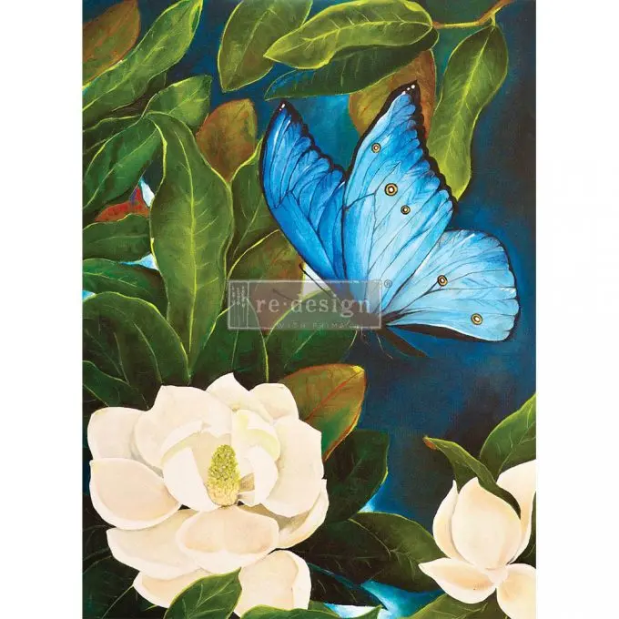 Redesign With Prima Decorative Patterned A1 Decoupage Rice Paper - Sapphire Angel, 23.4″x33.1″ Mulberry Tissue Paper, Angel Theme for Furniture, Wood/Metal/Glass Home Decor Projects, 655350655846