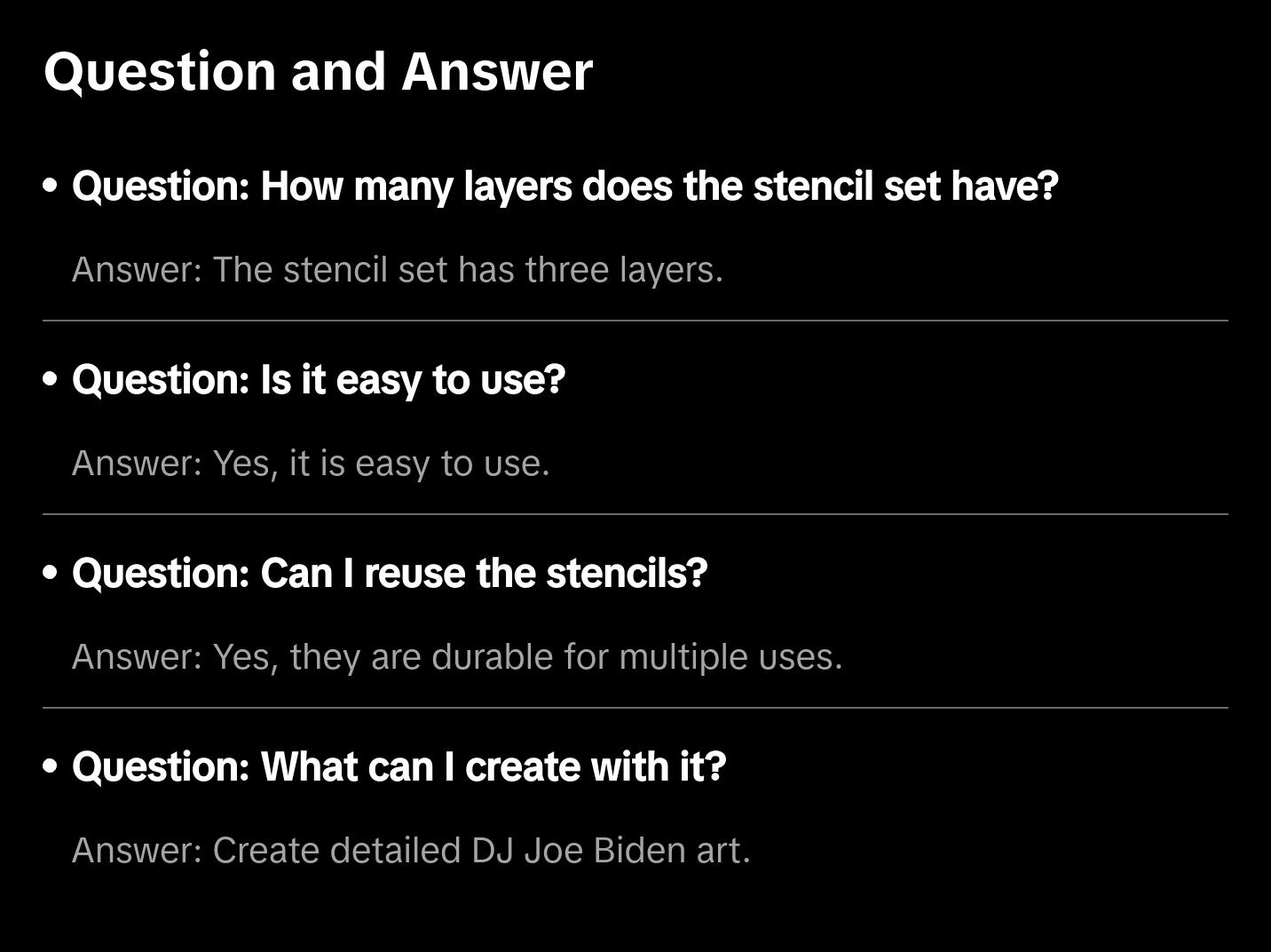 Stencil Stop DJ Joe Biden 4-Layered Stencil Set