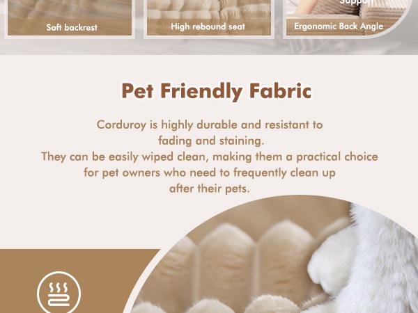 OOSWIFT 135" Boneless Modular Sectional Sofa - High-Density Foam & Pocket Spring, Plush Corduroy CloudCouch with Deep Seat, Ultra-Soft Pet & Kid FriendlyThickened Cushion for Large Living Room Family Lounge,Ideal for Working Reading Relaxing