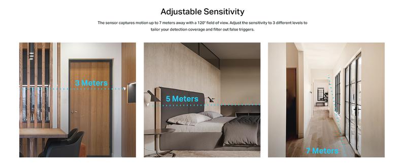TP-Link & Tapo T100 Smart Motion Sensor – 120° Wide-Range, 3-Level Sensitivity (3/5/7 m), Sub-1G Low-Power Wireless, 2-Year Battery, Real-Time App & Hub Alarm, Magnetic/3M Mount, Requires Tapo Hub