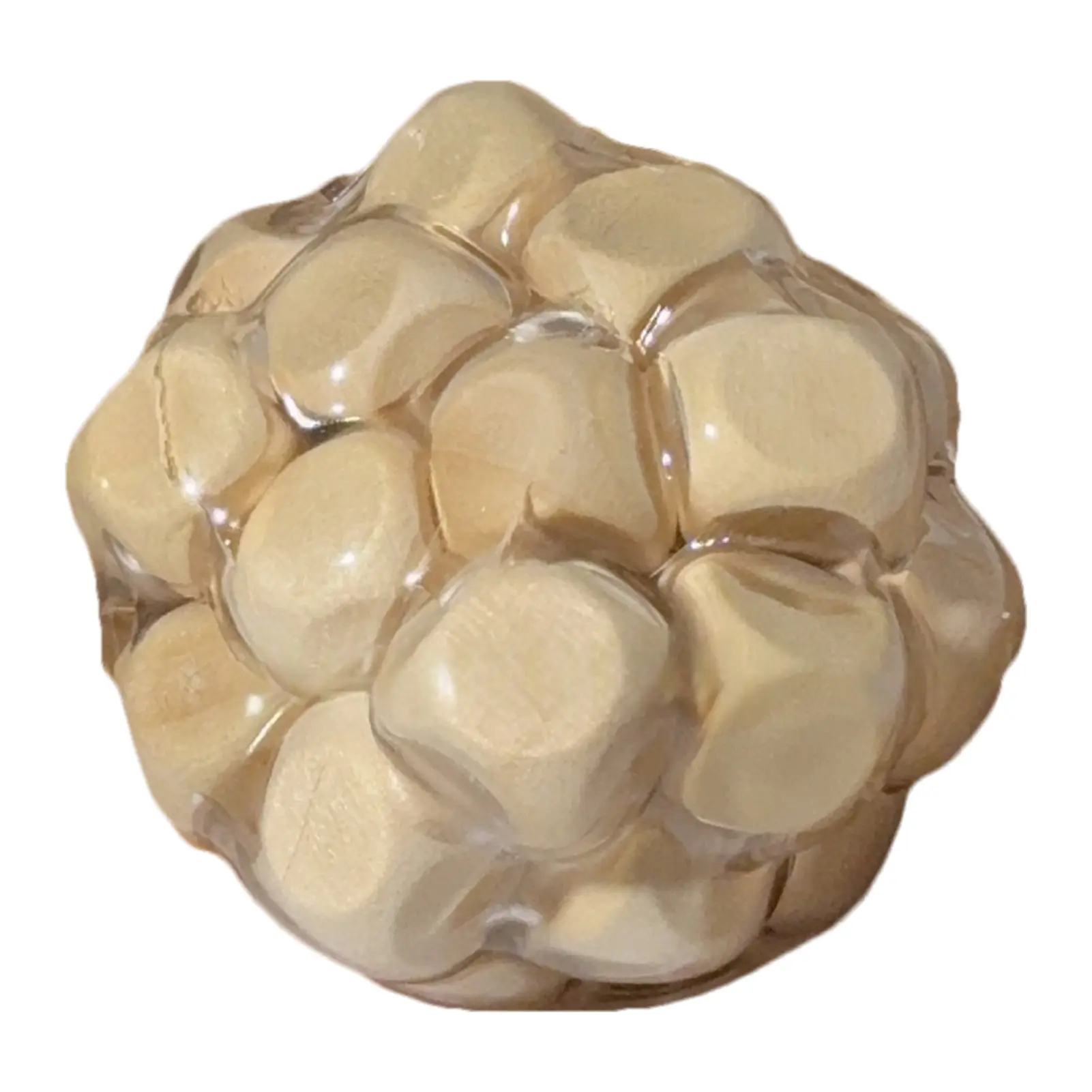 (2.76in) Wooden Block Filled Stress Ball Shapeable Anxiety Relief Cube Filling Ball Squeeze Toy Portable Travel Calming Textured Ball Sensory Fidget Toy  