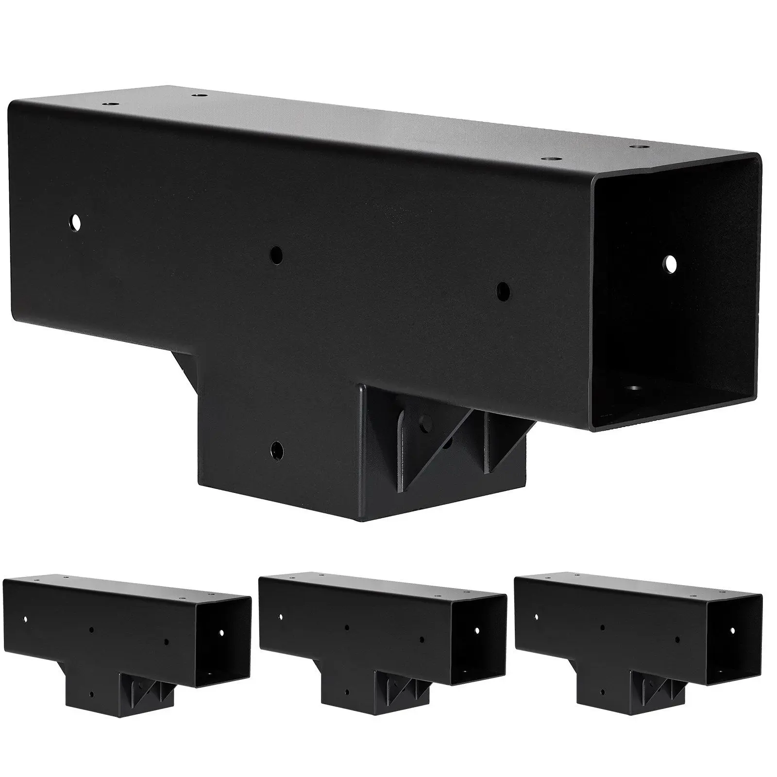 VEVOR 4x4 Inch Pergola Bracket Kit Inner 3.5x3.5 3-Way Woodworks DIY Post 4 pcs