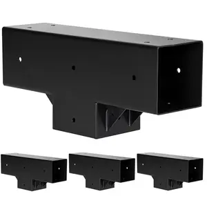 VEVOR 4x4 Inch Pergola Bracket Kit Inner 3.5x3.5 3-Way Woodworks DIY Post 4 pcs