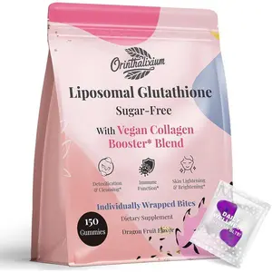 Liposomal Glutathione Gummies 1000mg, Sugar-Free Antioxidant with Vitamin C & Vegan Collagen for Skin Wellness, 150 Count