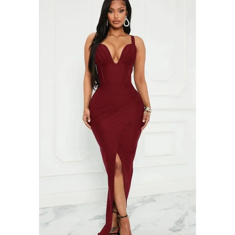 open back halter midi dress Halter Top Open Back Midi Dress 56607 Black / Small