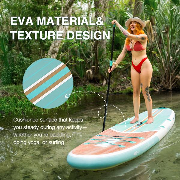 Niphean outdoor Inflatable Stand Up Paddle Board with SUP Accessories, Anti-Slip EVA Deck, 10’6’’ Inflatable Paddleboard for Adults & Youth of All Skill Level