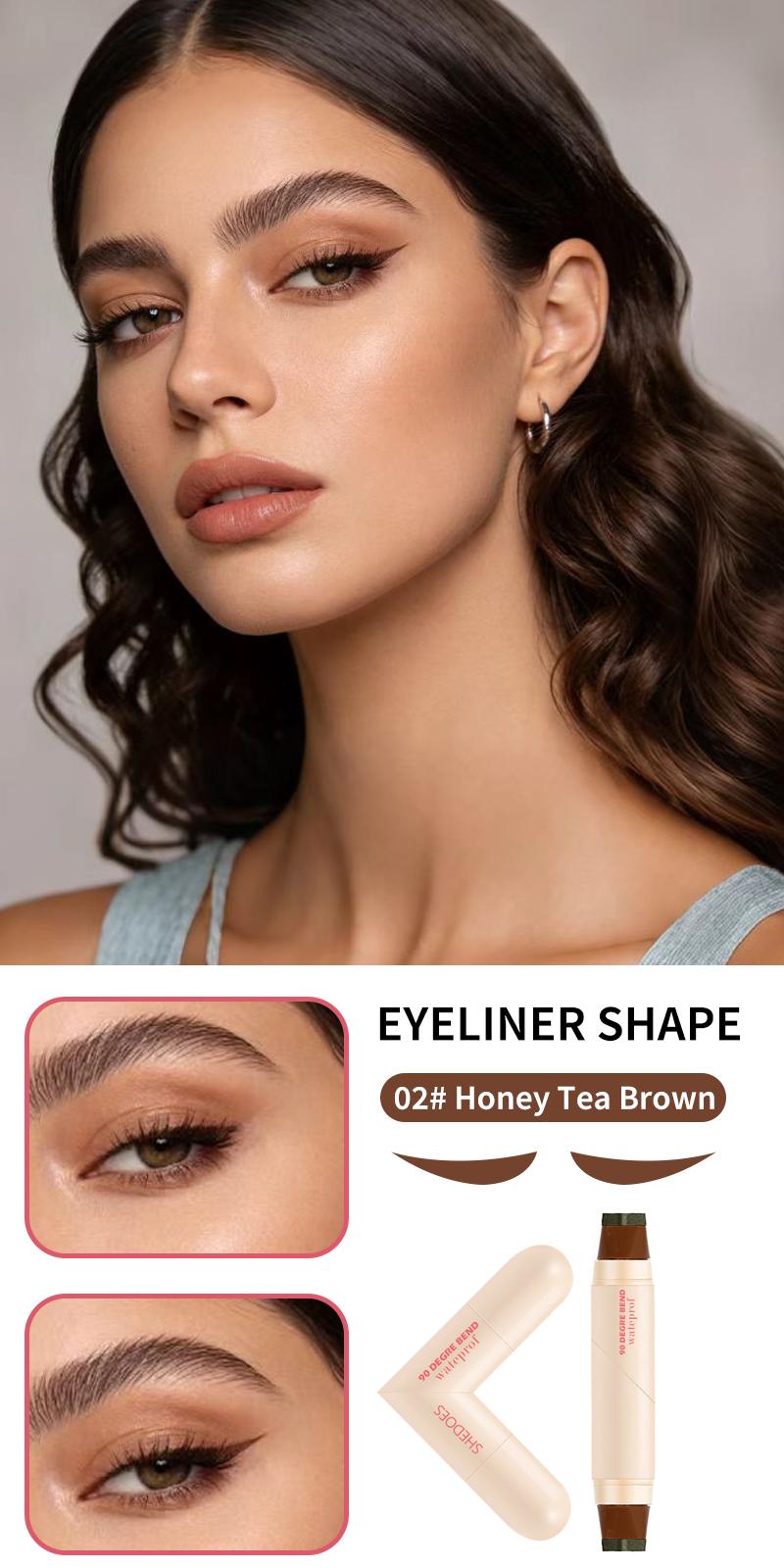 All-in-one Eyeliner Stamp Pen - Precise Application, Versatile & Easy to Use, Compact for On-the-Go Touch-ups, Natural Black & Honey Tea Brown Options