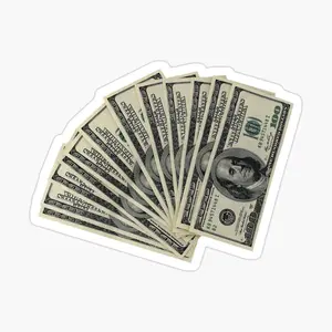 '100 Dollar Bills Repeating Pattern' Sticker