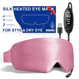 Electric Heated Eye Mask for Dry Eyes – Silk Warm Compress Eye Heating Pad for Tired Eyes & Stye, FSA Eligible Items – USB Powered Stable Heat – Perfect for Sleep and Travel