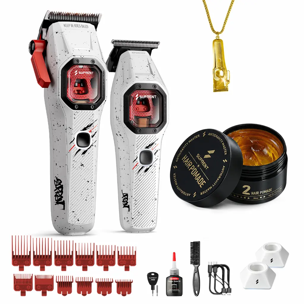 SUPRENT FANGS Assassin Edition Professional Hair Clipper & Trimmer Set, V10 Vector Motor with DLC Blades, Precision Fade Grooming Kit for Men,back to school,back to school haul