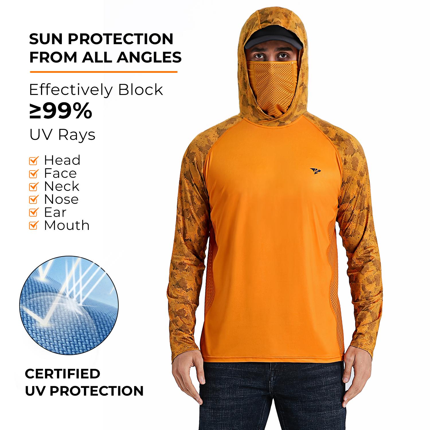 RODEEL 915 Sun Hoodie Shirts w/ Mask Neck Gaiter Men UPF 50+ UV Protection Long Sleeve Lightweight Quick Dry Moisture Wicking Breathable Cooling Athletic Activewear for Outdoor Sport Fishing Boating Hiking Roofing Construction Landscaping Tree Service RODEEL 915 Sun Hoodie Shirts w/ Mask Neck Gaiter Men UPF 50+ UV Protection Long Sleeve Lightweight Quick Dry Moisture Wicking Breathable Cooling Athletic Activewear for Outdoor Sport Fishing Boating Hiking Roofing Construction Landscaping Tree Service