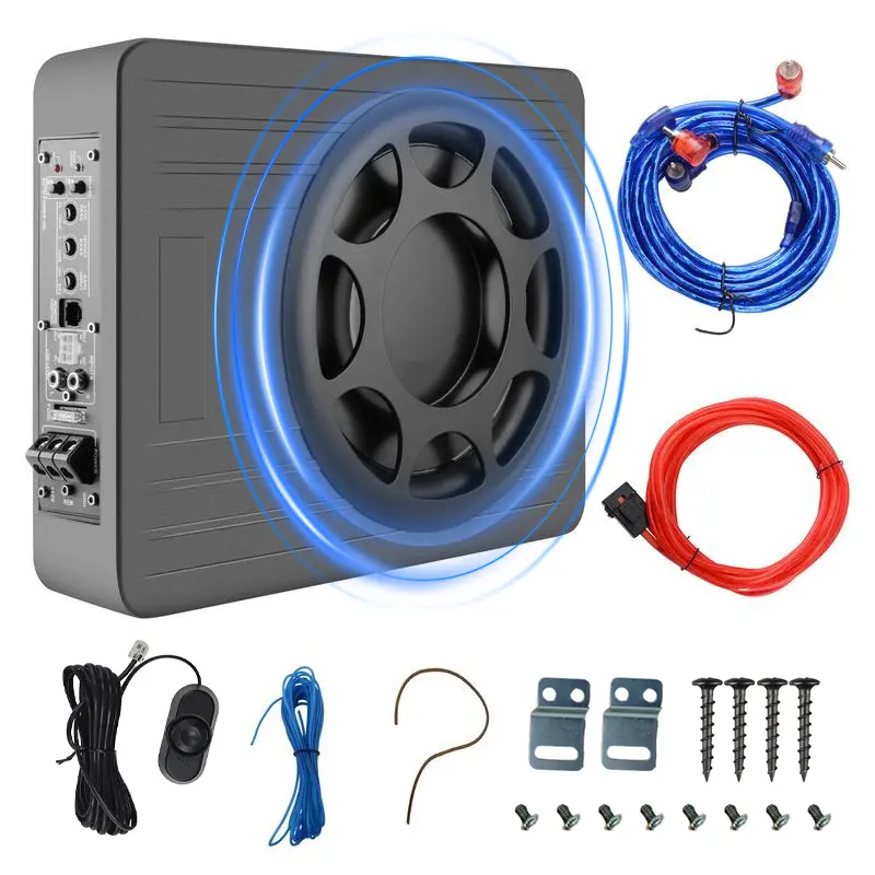 800W 3" Slim Underseat Car Subwoofer - Built-in Amplifier Audio System, High/Low Level Input, Bass Boosted Speaker, 3" Slim Install, Car Stereo Upgrade, Father's Day Gift, Car Audio, Subwoofer Stereo Sound