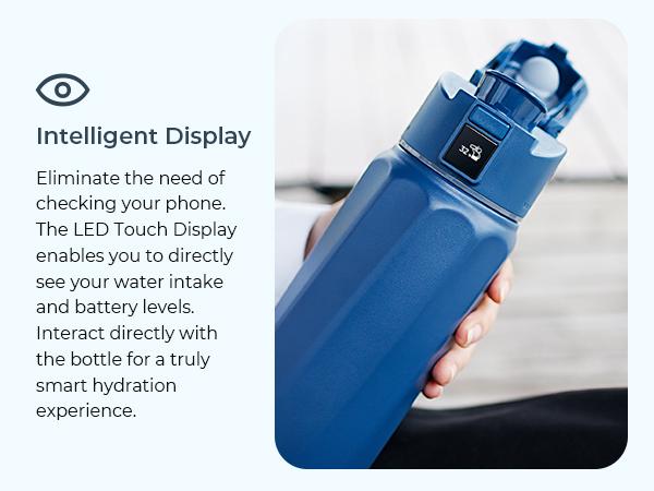 WATERH Boost Smart Water Bottle with APP - Insulated Stainless Steel Flask, Water Intake Tracker & Hydration Reminder, Portable Vacuum Thermal Cup, Wide Mouth Water Bottle for Travel & Gym,  , Free Christmas Sticker，Ideal Gift for Valentine's Day Gift