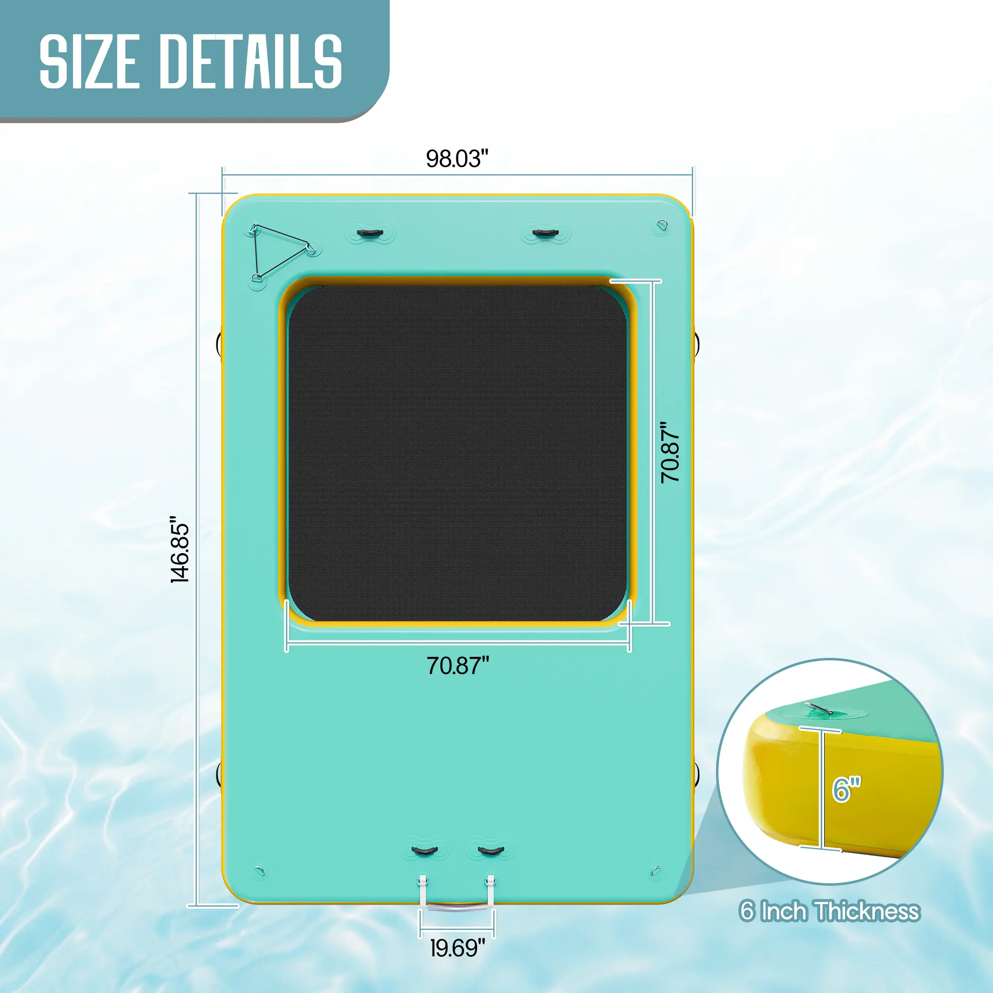 Yellow+Mint Green with Submerged Pool Mesh