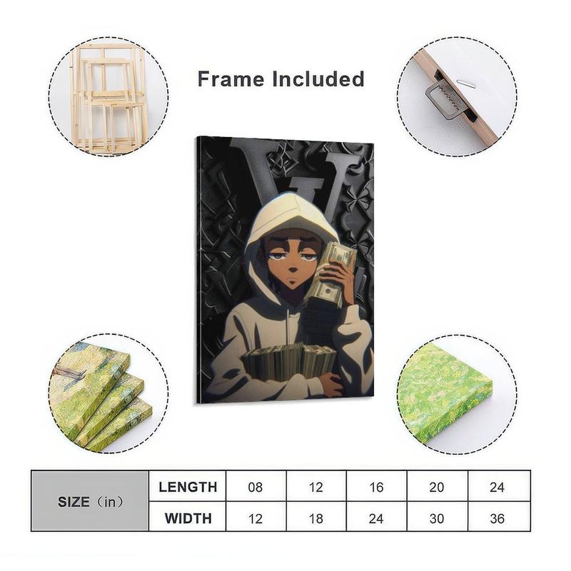 South Park Kyle "Stack of Cash" VLONE Canvas Print: The ultimate hip-hop and anime fan's exclusive men's space decor, and ideal for Gen Z dorm rooms.