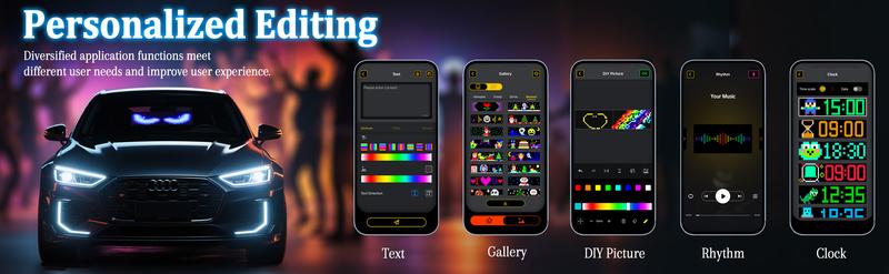 DIBMS Devil eyes For Vehicle, Truck, LED Matrix Panel, LED Sign For Car: Programmable, Bluetooth APP Control,Wireless APP-Controlled Scrolling LED Screen, Dynamic USB-Powered LED Display Screen DIBMS Devil eyes For Vehicle, Truck, LED Matrix Panel, LED Sign For Car: Programmable, Bluetooth APP Control,Wireless APP-Controlled Scrolling LED Screen, Dynamic USB-Powered LED Display Screen